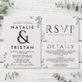 Floral Typografie Welkomstbrief & reisroute Programmakaart (Personaliseer de collectie van deze zelfstandige maker.)