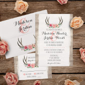 Bloemengewei rustieke hout aangepaste bruiloft kaart