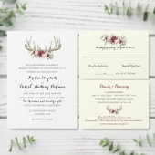 Herten gewei elegante bos bruiloft kaart (Personaliseer de collectie van deze zelfstandige maker.)