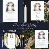 Waterverf Bloemenboog Bruiloft RSVP QR Code All In One Uitnodiging