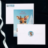 Baby Herten, Fawn, Doe, Bloemen rendieren 🦌 🎄 Sn Feestdagenkaart (Personaliseer de collectie van deze zelfstandige maker.)