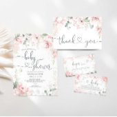 Roze Tuin Baby Shower Bedank Tag Cadeaulabel