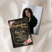 Elegant zwart en goud Afstuderen gunst Ronde Sticker