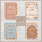 Retro Boho Floral Mama om Baby shower Button te zi