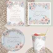 Roze Blauw Bloemen Boho Chic Vrijgezellenfeest Dan Ronde Sticker