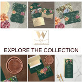 Floral Boho Emerald Groene bruiloft Bedankkaart