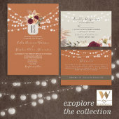 Rustieke Terracotta Sinaasappel Bruiloft Zitkaarte