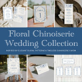 Floral Chinoiserie Trouwtafel Nummer Kaart