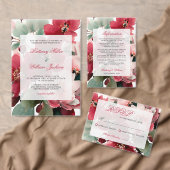 Christmas Themed Red Floral Wedding Servet (Personaliseer de collectie van deze zelfstandige maker.)
