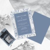 Floral Dusty Blue Elegant Save the Date Bruiloft Kaart