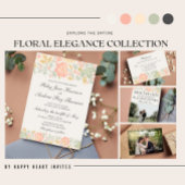 Floral Elegance Peach Blush Sage Wedding Ceremony Programmakaart