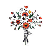 Sophisticated Red Floral Bouquet Acryl Bord