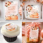 Herfst Flowers en Pumpkin Happy Birthday Groot Cadeauzakje