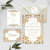 Rococo Elegant Classic Formal Wedding Kaart