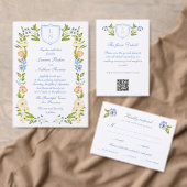 Floral Border Wedding  RSVP Kaartje (Personaliseer de collectie van deze zelfstandige maker.)
