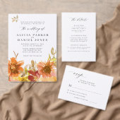 Modern elegant minimal floral wedding save the date (Personaliseer de collectie van deze zelfstandige maker.)