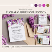 Floral Garden Paars Violet Lavender Hartelijk dank Bedankkaart