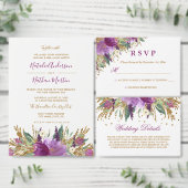 Floral Glitter Amethist Vow Vernieuwing Jubileum Kaart (Personaliseer de collectie van deze zelfstandige maker.)