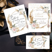 Floral Goud Lijst Champagneglas Informatiekaartje