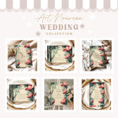 Floral Green Gold Wedding Art Nouveau Save The Date