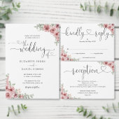 Rozen Bloemhartje Script Wishing Well Bruiloft Informatiekaartje (Personaliseer de collectie van deze zelfstandige maker.)