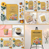 Floral Honeycomb Honingbij Honey Drip Baby shower Servet