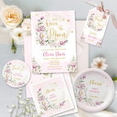 Floral Moon roze Baby shower Bedankdoosjes
