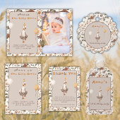 Een Gekke Goose Neutral 1e Verjaardagsfeest Acryl Uitnodigingen