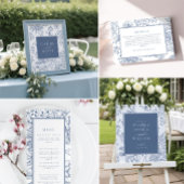 Floral Periwinkle Elegant Blue Wedding Servet