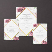 Roze Bloemen Geometrische Bruiloft Save The Date (Personaliseer de collectie van deze zelfstandige maker.)