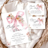 Bloemen Roze Bow Meisje Baby shower Dank u Bedankjes Labels