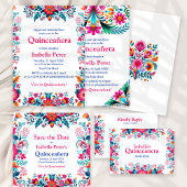 Bloemen Quinceanera Mexicaanse Fiesta Save the Dat Kaart