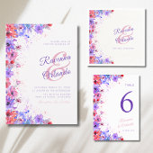 Pastel Wilde Bloem Romantische Bloei Bruiloft Kaart