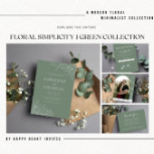 Floral Simplicity 1 Modern Green Elopement Aankondiging