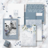Sparkles Wedding Dusty Blue ID889 Papieren Bordje