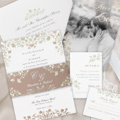 Floral Spring Chinoiserie Folie Huwelijksuitnodigi Folie Uitnodiging