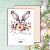 Happy Ester Blessings Bunny Ears Bloemen Schattige Sticker