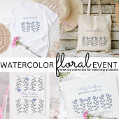 Bloemen Waterverf (blauw) T-shirt