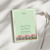 Floral Mint Green Save the Date Kaart