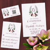 Floral Western Hoefijzer Quinceanera Save The Date