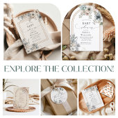 Elegante Boho Beige en Witte Boog Bloemen Kaart