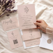 Terrarotta kalligrafie boho botanicals bedankt cadeaulabel