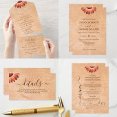 Bloem Gerbera op Abstracte perzik bruiloft Waterfles Etiket