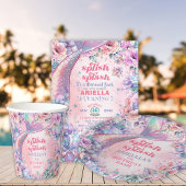 Flower Glitter Mermaid Tail 7th Birthday Ronde Sticker