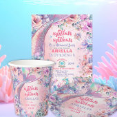 Flower Glitter Mermaid Tail 8th Birthday Ronde Sticker