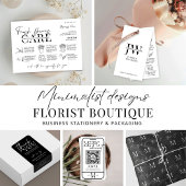 Minimale instructies voor zwart-witbloemen bedankkaart