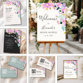 Flowers in pink tones boho Bridal Shower Poster