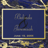 Roos Gold & Navy 5-inch x 7-inch Folie bruiloft Folie Uitnodiging