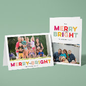 Vier foto's Vrolijke heldere en kleurrijke Skinny  Feestdagenkaart