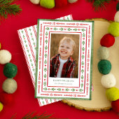 Christmas Watercolor Red and Green Stripe Cadeaupapier